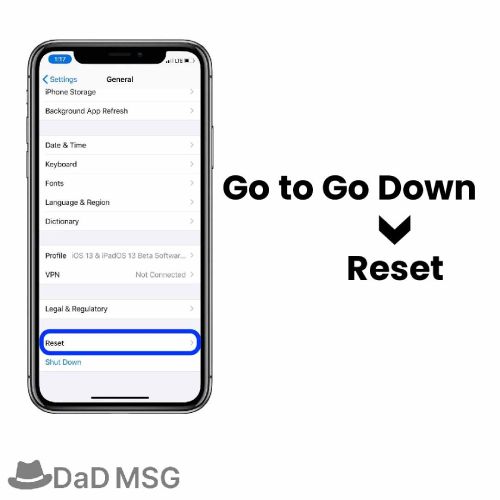 Reset IPhone 3 DaD MSG