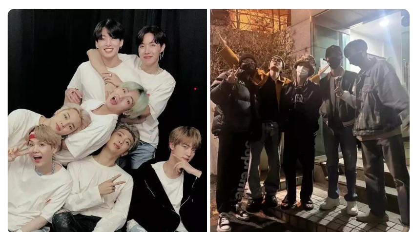 BTS FIRST OT7 PIC WITH JIN ALMOST AFTER 4 MONTHS WHICH WILL DEFINITELY MAKE YOU CRY WITH THE TEARS OF HAPPINESS IN YOUR EYES!